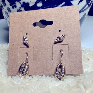 🌟 3 for $15 🌟  🐚 Seashell 🐚 Earrings (2 Pairs) Conch Posts and Cowrie Shells